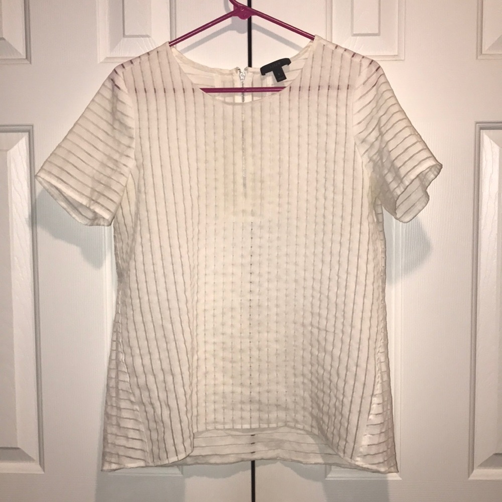 J. Crew striped mesh top